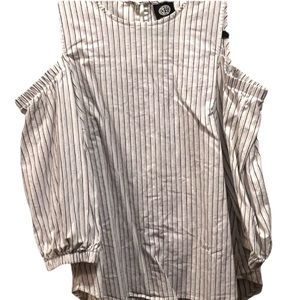 Bobeau Women’s Striped Open Shoulder Nautical Top Summer Fashion